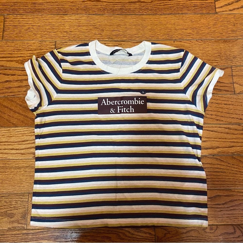 abercrombie boxy strip tee size S
